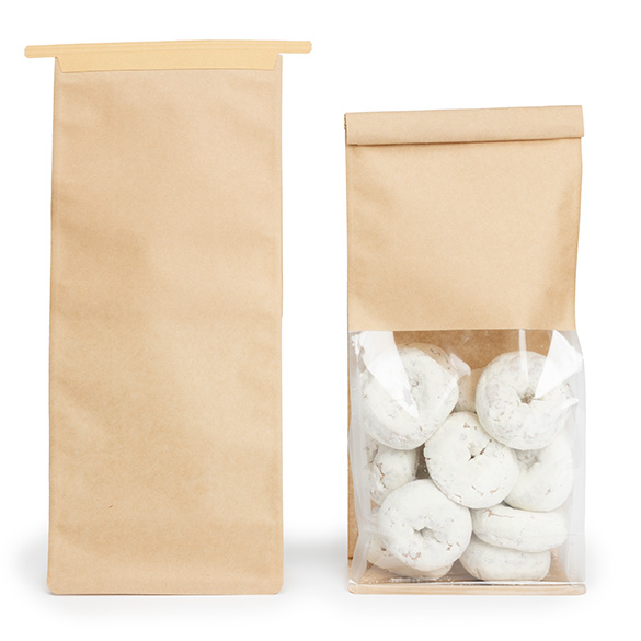 Kraft Blockbodenbeutel mit Tin-Tie-Verschluss und Seitenfalte 12,7x7,6x30,5 cm (100 Stück) [TTGB3K]