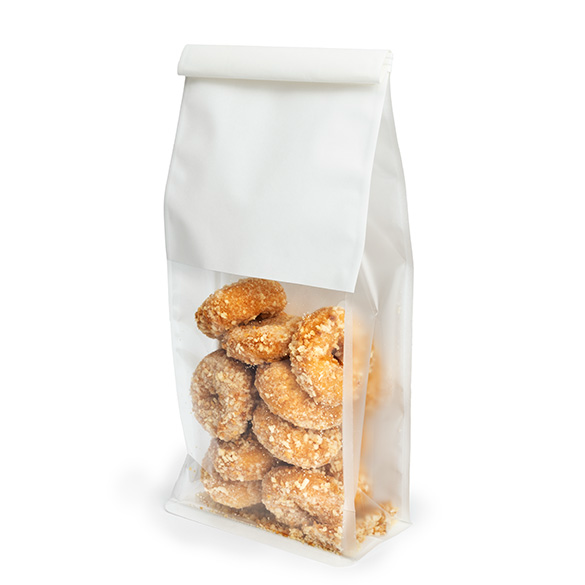 Weißer Blockbodenbeutel mit Tin-Tie-Verschluss und Seitenfalte 12,7x7,6x30,5 cm (100 Stück) [TTGB3W]