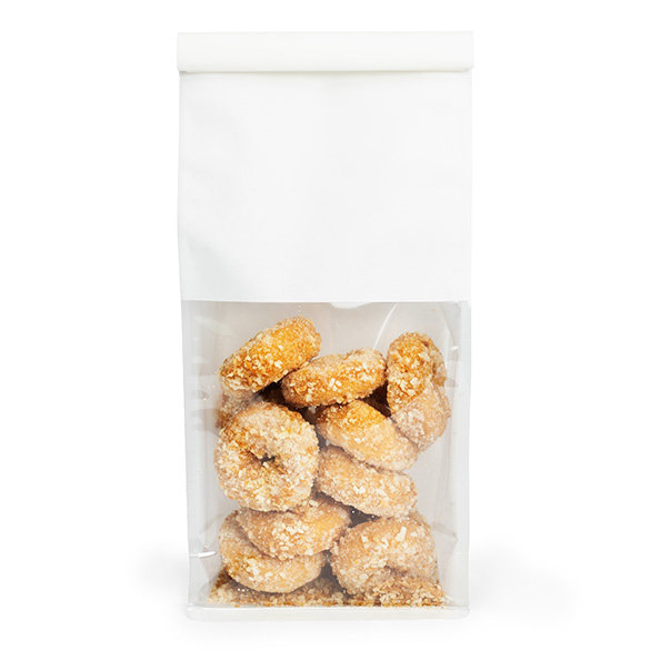 Weißer Blockbodenbeutel mit Tin-Tie-Verschluss und Seitenfalte 12,7x7,6x30,5 cm (100 Stück) [TTGB3W]