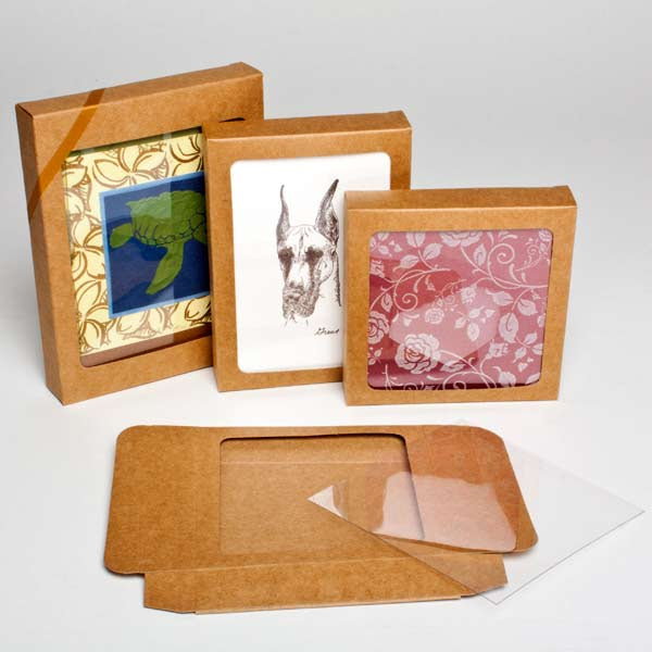 Pappschachteln mit Sichtfenster 10.5x2.2x10.5cm (25 Stück) [WKR245]