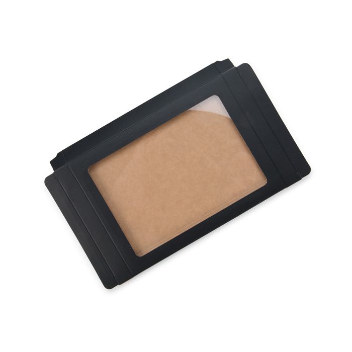 Pappschachteln Mattschwarz 13,7x1,5x18,7cm mit Fenster (25 Stück) [WMBG1]