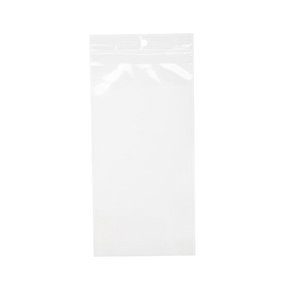 Druckverschlussbeutel mit Aufhängeloch 12.5x20.5cm Transparent PP 75 Mikron (100 Stück) [Z3R48]