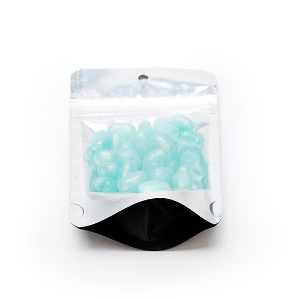 Standbodenbeutel Transparent/Schwarz 7.9x5.1x13cm | 28 Gramm mit Aufhängeloch (100 Stück) [ZBGB1H]