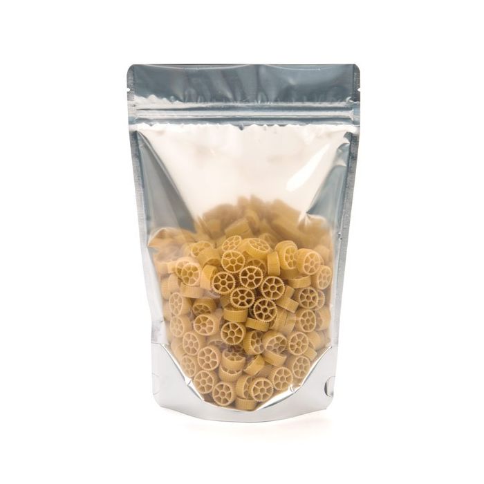 Standbodenbeutel Transparent/Schwarz 12x7.5x18.5cm | 110 Gramm (100 Stück) [ZBGB46]