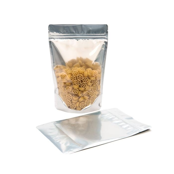 Standbodenbeutel Transparent/Schwarz 12x7.5x18.5cm | 110 Gramm (100 Stück) [ZBGB46]