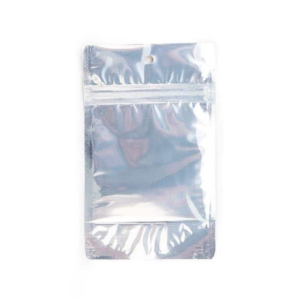 Standbodenbeutel Transparent/Gold 9.5x5.7x15.7cm | 57 Gramm (100 Stück) [ZBGG35]