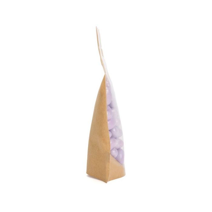 Standbodenbeutel Transparent/Kraft 8x5x13cm | 28 Gramm (100 Stück) [ZBGKC1]