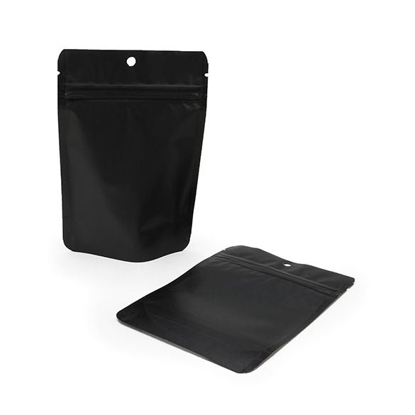 Stand Up Pouches Matt Black 10x6x15cm | 57 grams with hang hole