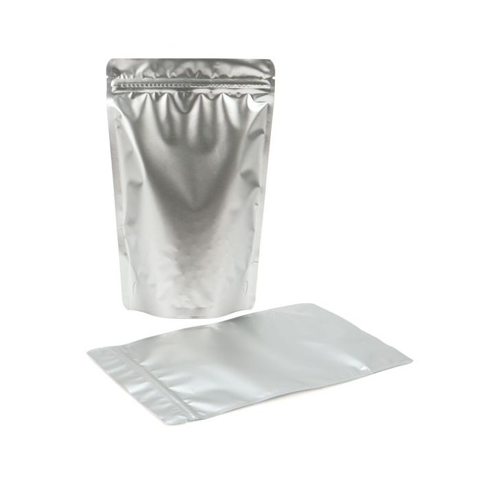 Standbodenbeutel Silber 14.9x8.9x23.2cm | 310 Gramm (100 Stück) [ZBGM7S]
