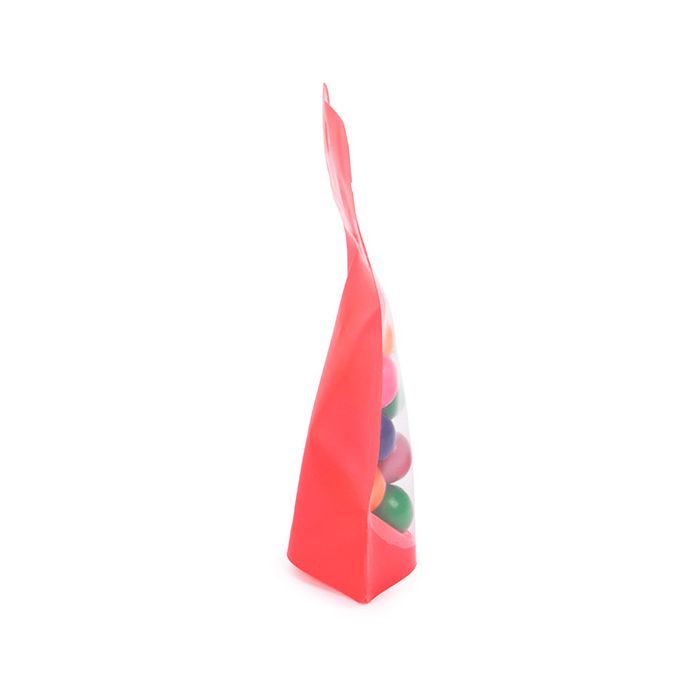 Standbodenbeutel Transparent/Neon- Wassermelone 7,9x5,1x13 cm (100 Stück) [ZBGN1W]
