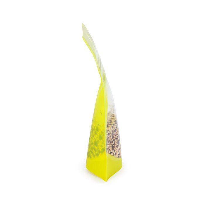 Standbodenbeutel Transparent/Neon- Gelb 7,9x5,1x13 cm (100 Stück) [ZBGN1YW]