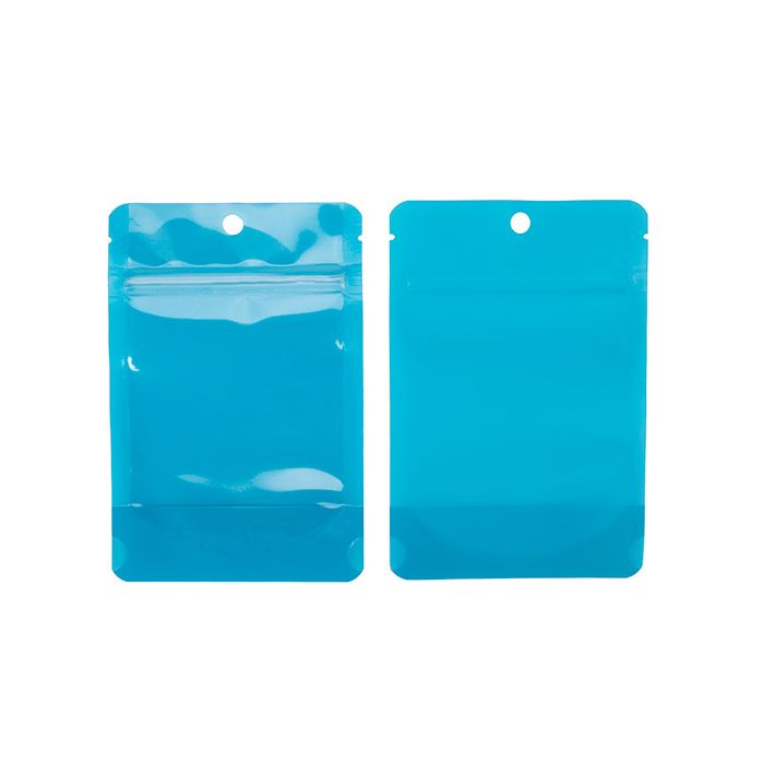 Standbodenbeutel Transparent/Neon- Blau 10,2x6x15,2 cm (100 Stück) [ZBGN2BL]