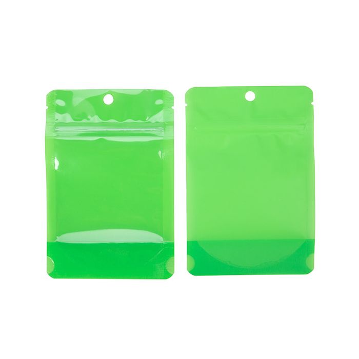 Standbodenbeutel Transparent/Neon- Grün 10,2x6x15,2 cm (100 Stück) [ZBGN2GR]