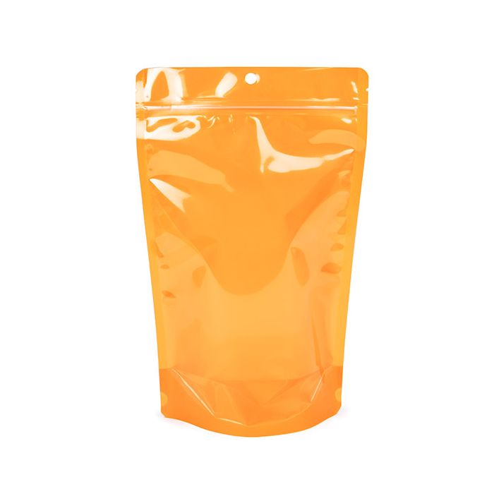 Standbodenbeutel Transparent/Neon- Orange 17,2x8,9x28,6 cm (100 Stück) [ZBGN4OR]