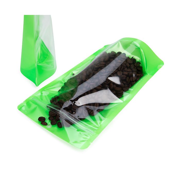 Standbodenbeutel Transparent/Neon- Grün 14,9x8,9x23,2 cm (100 Stück) [ZBGN7GR]