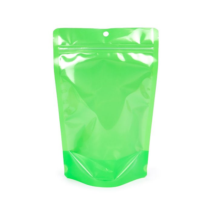 Standbodenbeutel Transparent/Neon- Grün 14,9x8,9x23,2 cm (100 Stück) [ZBGN7GR]