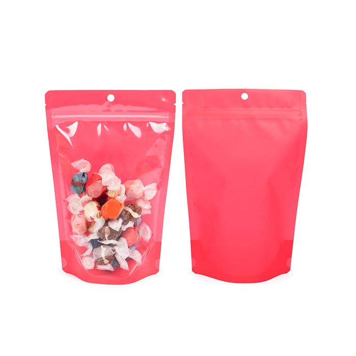 Standbodenbeutel Transparent/Neon- Watermelon 14,9x8,9x23,2 cm (100 Stück) [ZBGN7W]