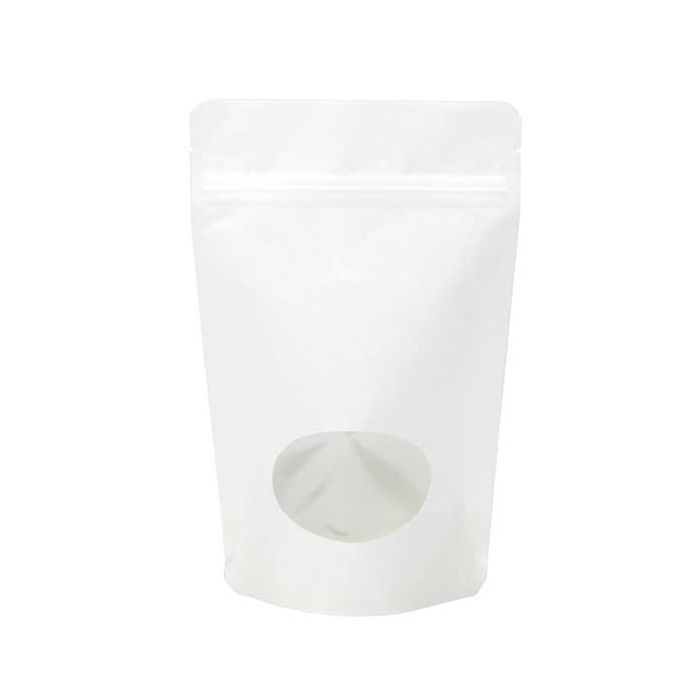 Stand Up Pouches Kraft White with oval Window 13x8x20.5cm