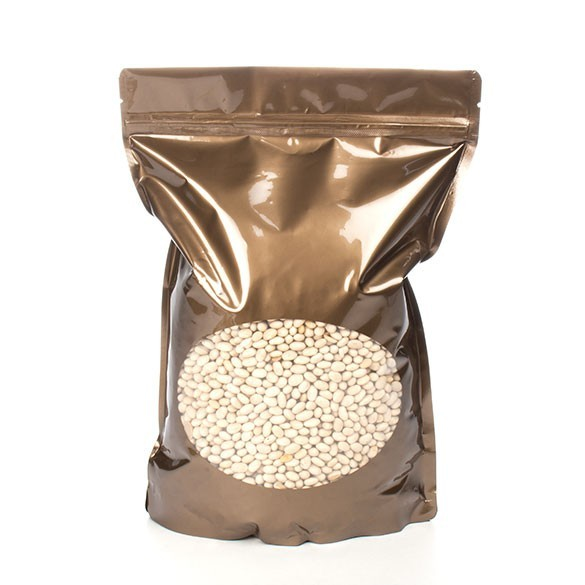 Standbodenbeutel Bronze 21x9x29cm | 510 Gramm mit rundem Fenster (100 Stück) [ZBGO5BZ]