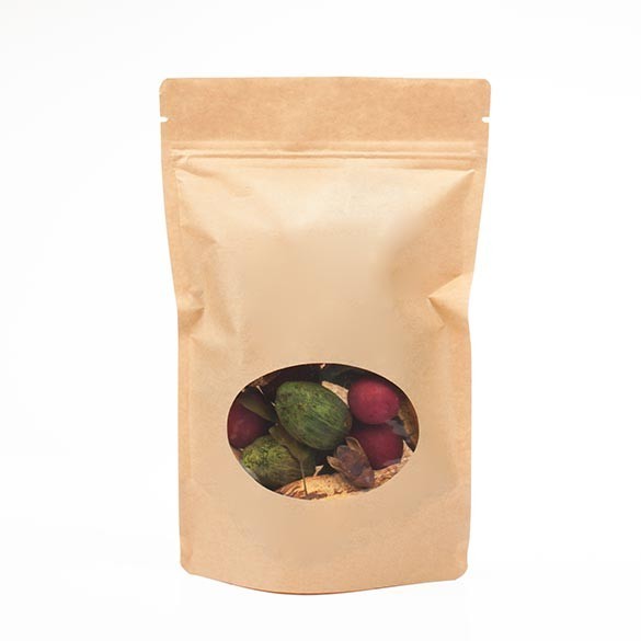 Stand Up Pouches Kraft with oval Window 21x9x29cm | 510 grams