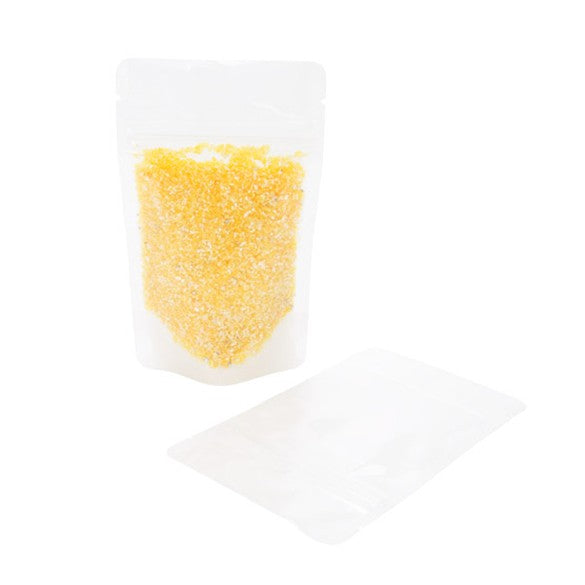 Standbodenbeutel Reispapier Transparent/Weiß 8x5x13cm | 28 Gramm (100 Stück) [ZBGR1WC]