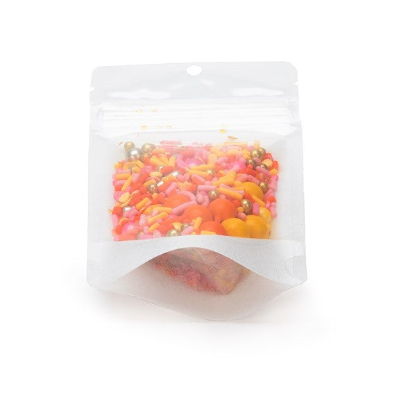 Standbodenbeutel Reispapier Transparent/Weiß 8x5x13cm | 28 Gramm (100 Stück) [ZBGR1WC]