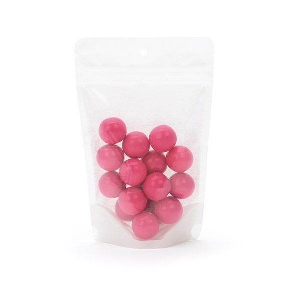 Standbodenbeutel Reispapier Transparent/Weiß 11.9x7.6x18.4cm | 110 Gramm mit Aufhängeloch (100 Stück) [ZBGR46WCH]