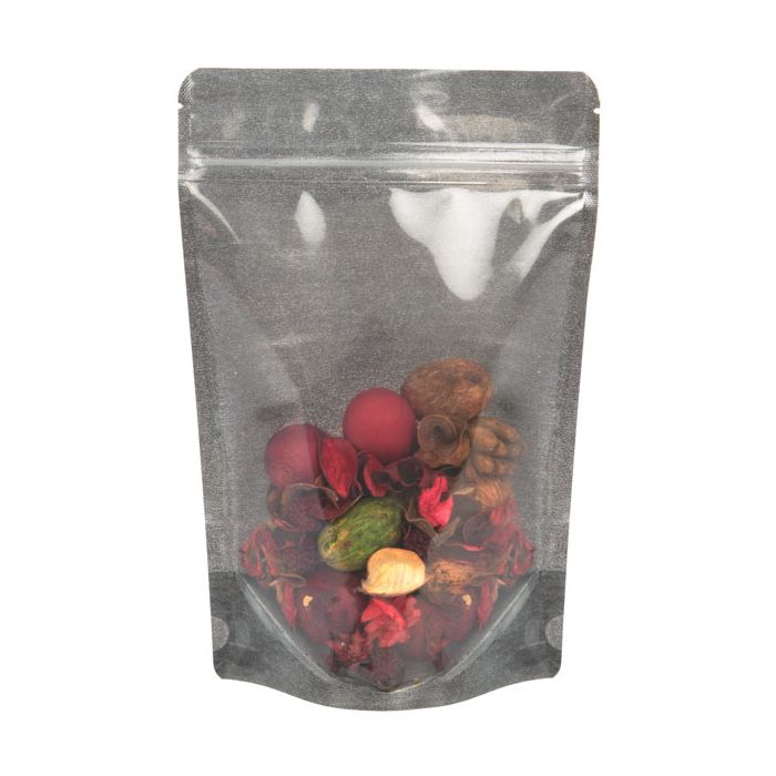 Standbodenbeutel Reispapier Transparent/Schwarz 14.9x8.9x23.2cm | 310 Gramm (100 Stück) [ZBGR7BC]