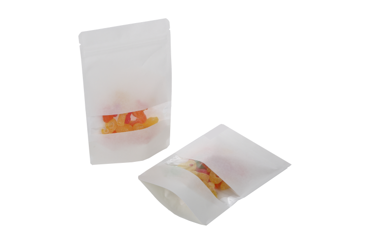 Standbodenbeutel weiß Kraft 13x7x20.5cm | 110 Gramm (100 Stück) [ZBGW3WK]