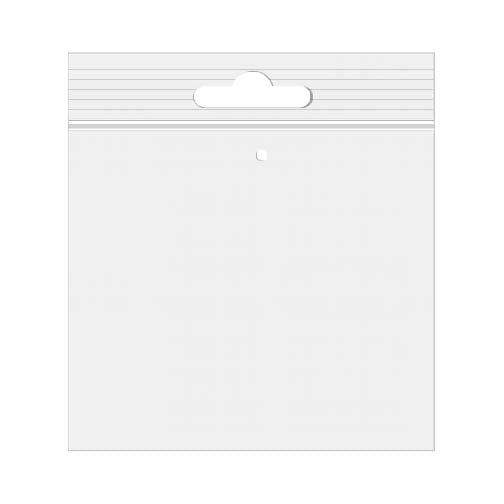 Druckverschlussbeutel mit Euroloch 12.5x12.5cm Transparent PP 50 Mikron mit Luftloch (100 Stück) [ZE55V]