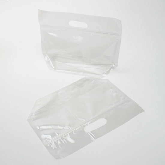 Polytragetaschen mit Griffen 27.9x10.3x15.2cm (100 Stück) [ZFG4]