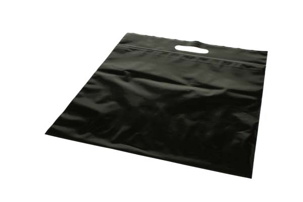 Polytragetaschen Schwarz 22.9x8.2x18.4cm 75 Mikron mit Druckverschluss (100 Stück) [ZH13BK5]