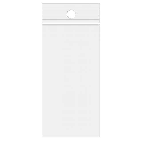 Druckverschlussbeutel mit Aufhängeloch 7.5x18cm Transparent PP 50 Mikron (100 Stück) [ZR37]