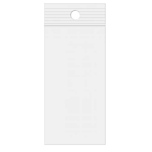 Druckverschlussbeutel mit Aufhängeloch 10x25.5cm Transparent PP 50 Mikron (100 Stück) [ZR410]