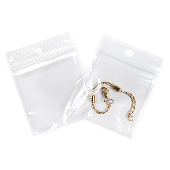 Druckverschlussbeutel mit Hangloch 5x5cm PE 50 Mikron (100 Stück) [2PR22]