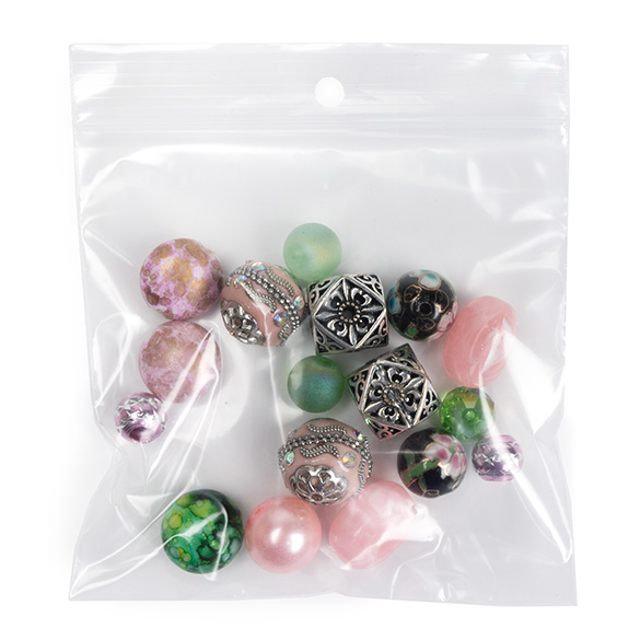 Druckverschlussbeutel mit Aufhängeloch 10x10cm PE 50 Mikron (100 Stück) [2PR44]