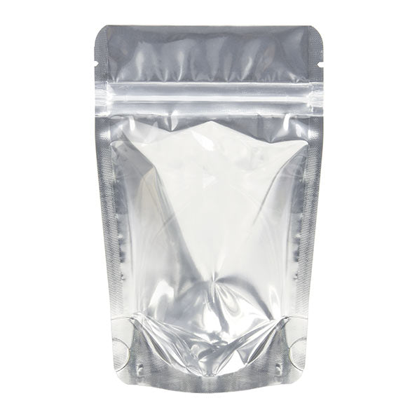 Standbodenbeutel Transparent/Gold 9.5x5.7x15.7cm | 57 Gramm (100 Stück) [ZBGG35]
