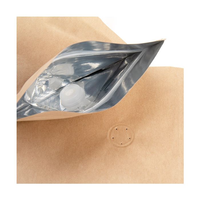 Standbodenbeutel Kraft 13x7.9x20.6cm 113 Gramm mit Ventil (100 Stück) [ZBGM3K]