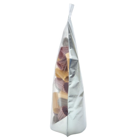 Standbodenbeutel Transparent/Silber 23x12x34.5cm | 900 Gramm (100 Stück) [ZBGS6]