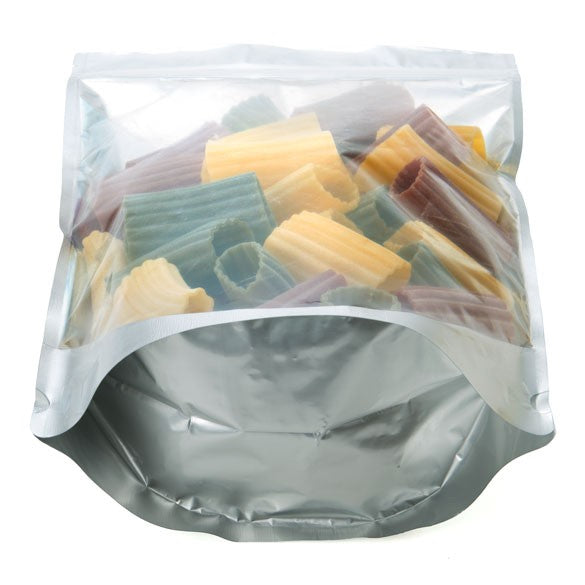 Standbodenbeutel Transparent/Silber 23x12x34.5cm | 900 Gramm (100 Stück) [ZBGS6]