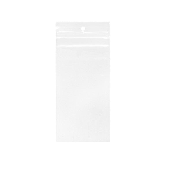 Druckverschlussbeutel mit Hangloch 7,5x15cm Kristallklar PP 50 Mikron (100 Stück) [ZR36]