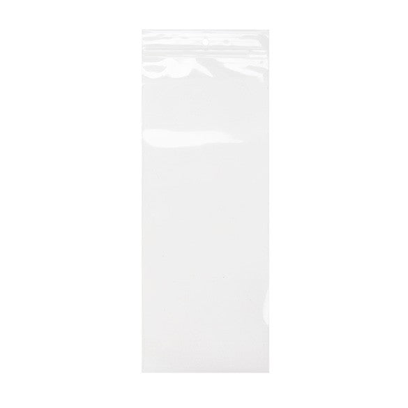 Druckverschlussbeutel mit Aufhängeloch 10x25.5cm Transparent PP 50 Mikron (100 Stück) [ZR410]
