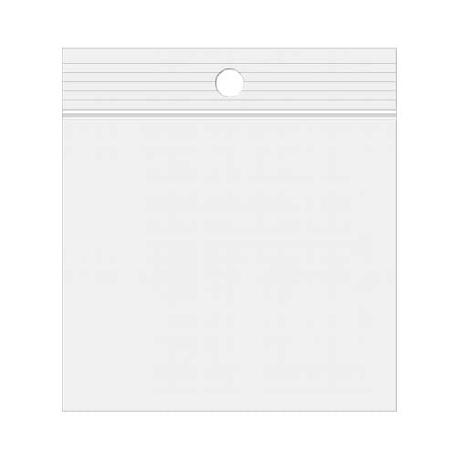 Druckverschlussbeutel mit Aufhängeloch 5x5cm Kristallklar PP 100 Mikron (100 Stück) [Z4R22]
