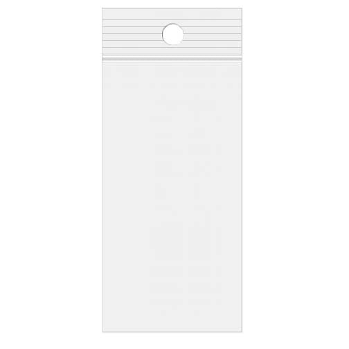 Druckverschlussbeutel mit Aufhängeloch 5x20.5cm Transparent PP 50 Mikron (100 Stück) [ZR28]