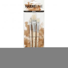 Nature Line Pinsel, Nr. 8+12+20, L 18,5-20,5 cm, B 10-20 mm, Flach, 3 Stk/ 1 Pck [HOB-100263]