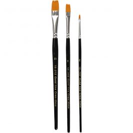 Gold Line Pinsel, Nr. 2+8+12, L 16,5-19 cm, B 3-12 mm, Flach, 3 Stk/ 1 Pck [HOB-100267]