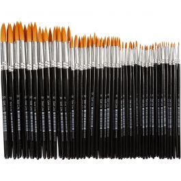 Gold Line Pinsel, Nr. 0+1+2+4+8+12+18+22, L 17-21,5 cm, B 1-7 mm, rund, 36 Stk/ 1 Pck [HOB-10749]