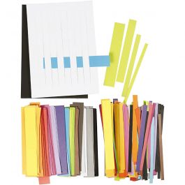Quilling-Set / Web-Set, L 21 cm, B 10+15+25+35 mm, 1 Pck [HOB-11720]