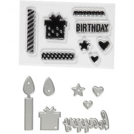 Stempel und Stanzformen, Geburtstag, Größe 10-70 mm, 1 Pck [HOB-117485]