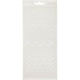 Sticker, Herzen, Blatt 10x23 cm, Transparent, 1 Bl. [HOB-170043]